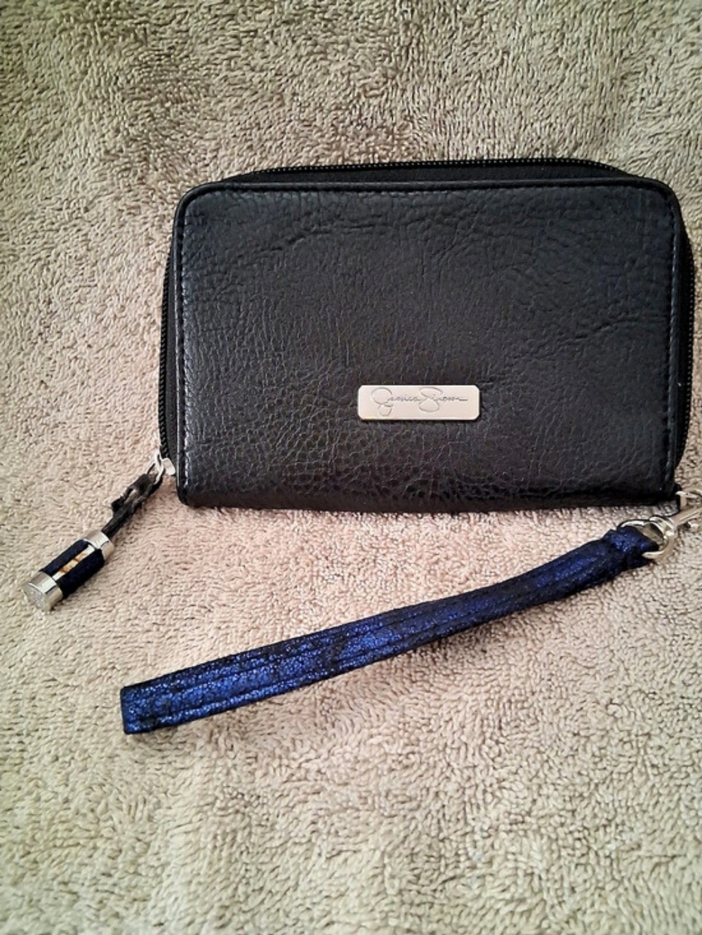Jessica Simpson Wristlet Wallet in Black & Blue